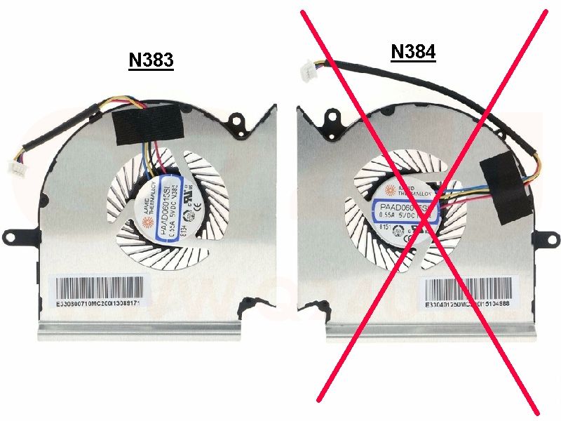 MSI GE63VR MS-16P1 GE73VR MS-17C1 series CPU koeler - PAAD06015SL-N383 - 4 pin - model 1