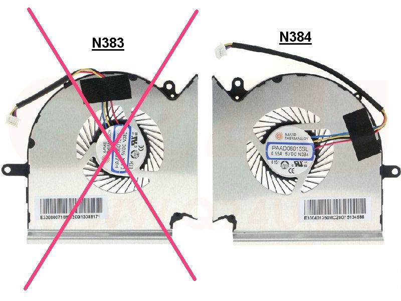 MSI GE63VR MS-16P1 GE73VR MS-17C1 series CPU koeler - PAAD06015SL-N384 - 4 pin - model 2