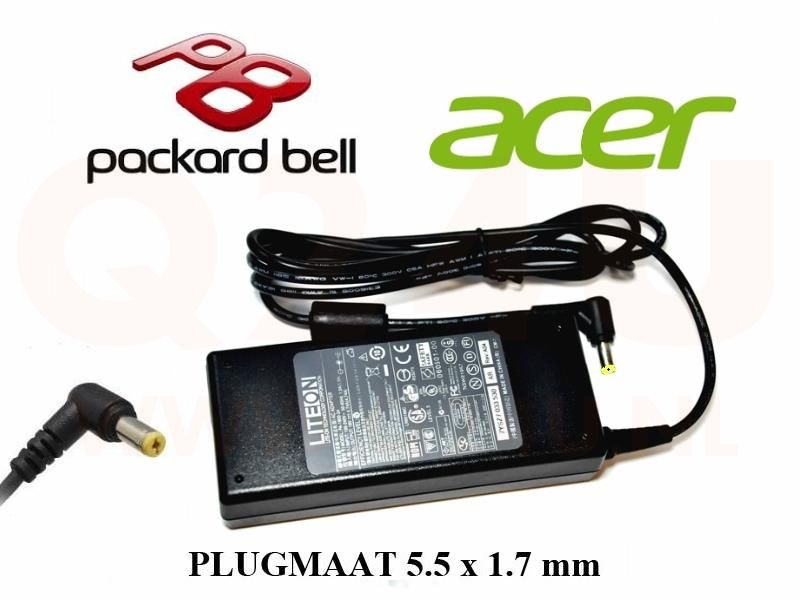 Acer, Packard Bell laptop oplader 19v, 3.42a - 5.5 x 1.7 mm