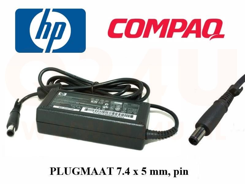 HP laptop oplader 18.5v, 3.5a - 7.4 x 5.0 met pin
