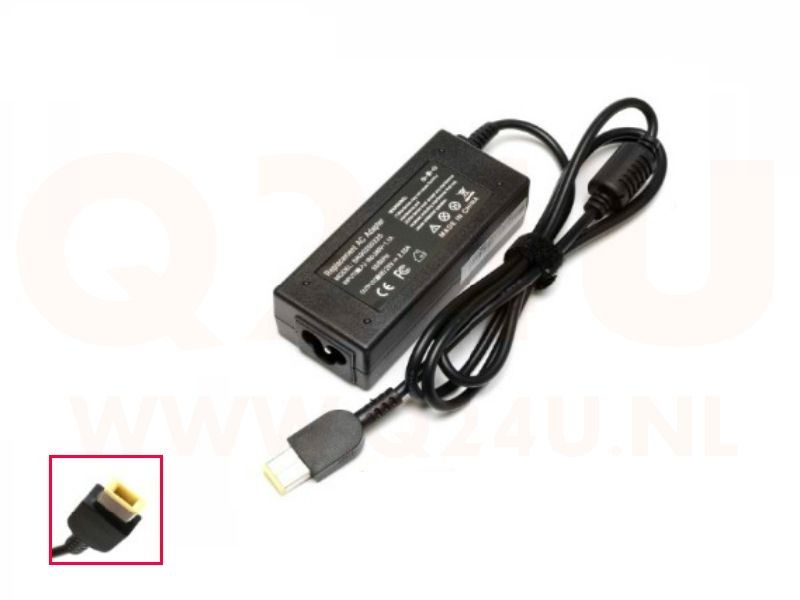 Lenovo oplader 20v 2.25a 45 watt - rechthoek - OEM