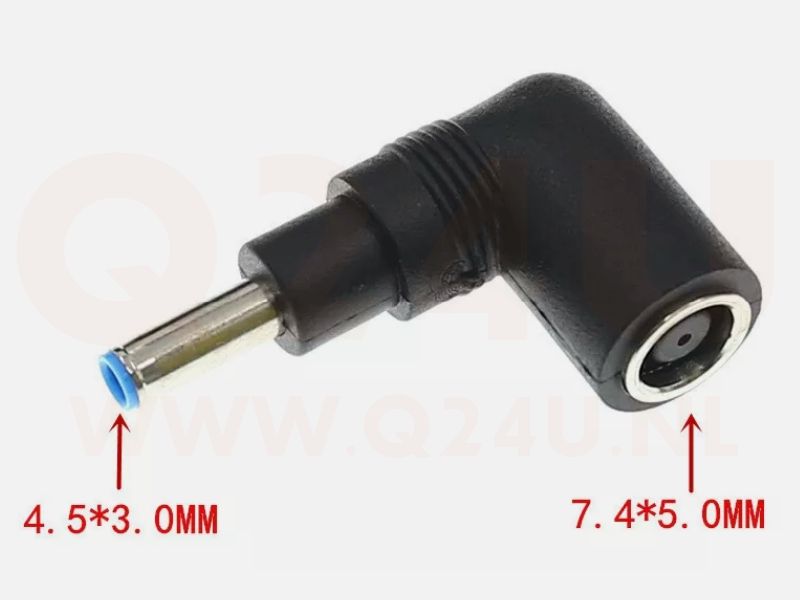 DC 7.4 x 5.0 mm naar 4.5 x 3.0 mm adapter voor HP