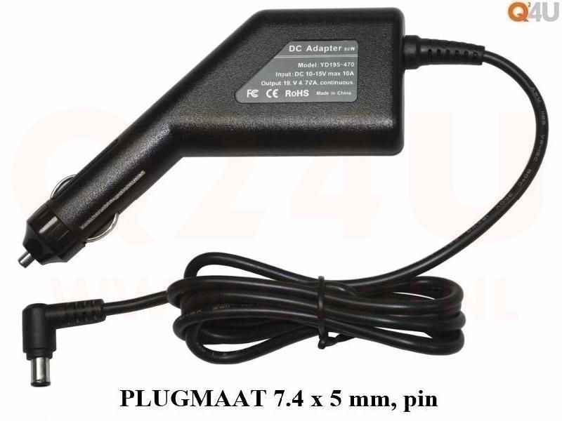 12 volt oplader voor Compaq, Hp laptop, 19v 4.74a - 7.4 x 5.0 mm