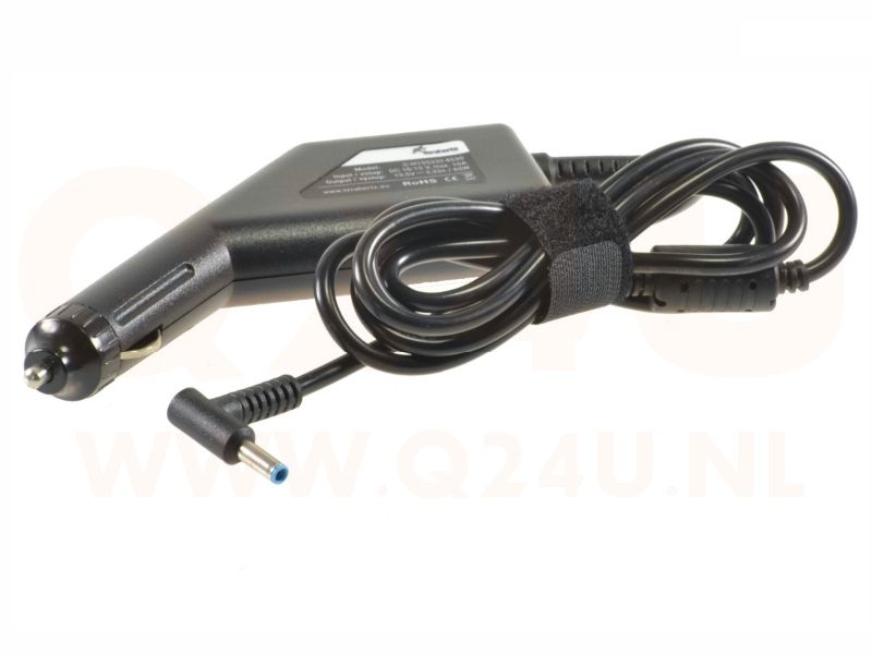 12 volt auto oplader voor HP, 19.5v 3.33a - 4.5 x 3.3 mm