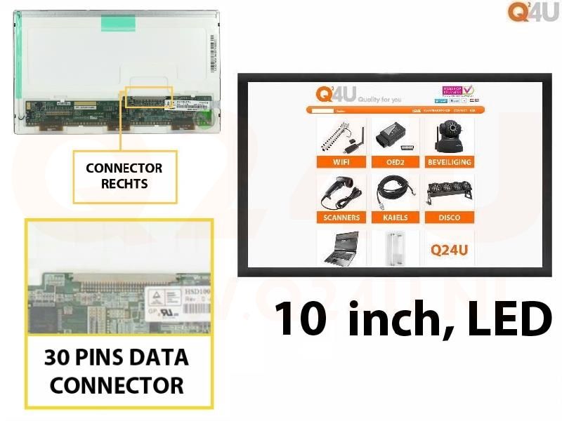 Scherm 10.0 inch, 1024 x 600, CLAA102NA2CCN - Glanzend
