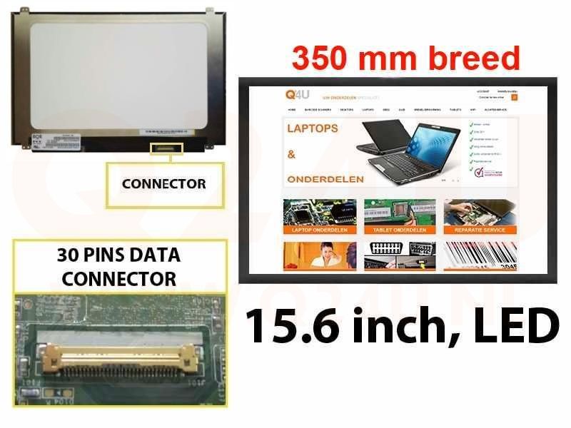 Scherm 15.6 inch, 1920 x 1080, NV156FHM-N49 V8.2 - Glanzend- 350 mm breed - gebruikt