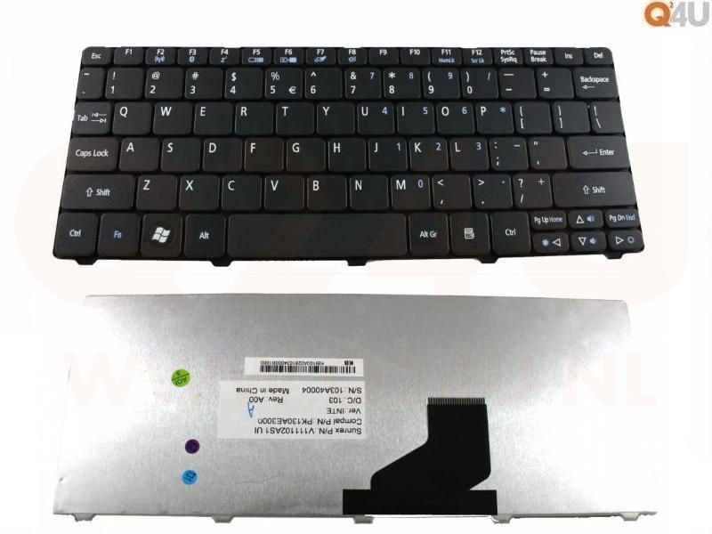 Acer Aspire One 521 532 533 D255  series laptop toetsenbord, US - zwart