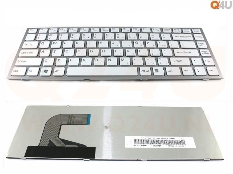 Sony Vaio VPC-S series laptop toetsenbord, US - wit - zilver frame