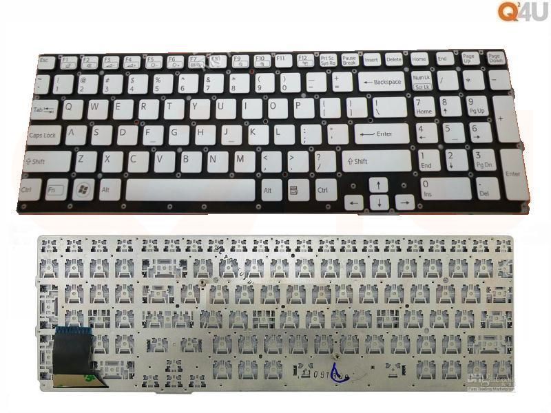 Sony Vaio VPC-SE series laptop toetsenbord, US - zilver