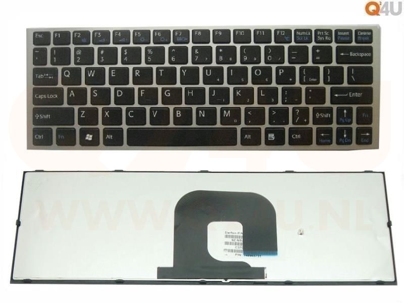 Sony VAIO VPC-YA VPC-YB series laptop toetsenbord, US - zwart - zilver frame