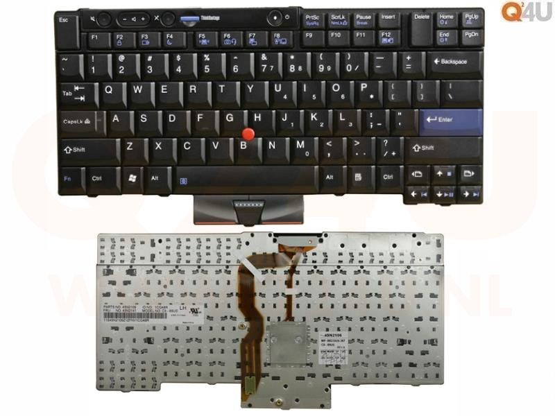 Lenovo ThinkPad T410 W510 X220 T520 series  toetsenbord, US - zwart