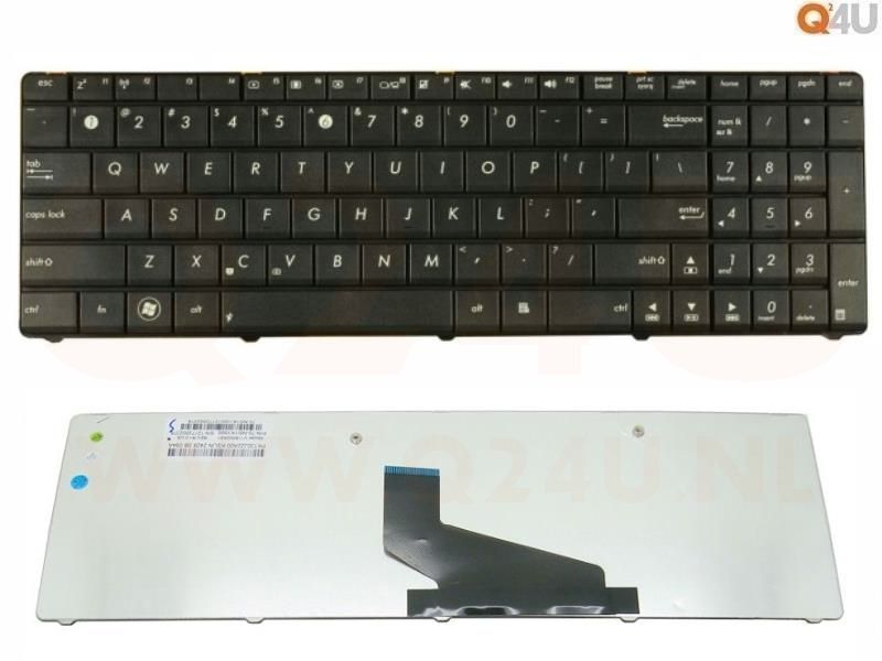 Asus K53 K73 X53 X73 series laptop toetsenbord, US - zwart