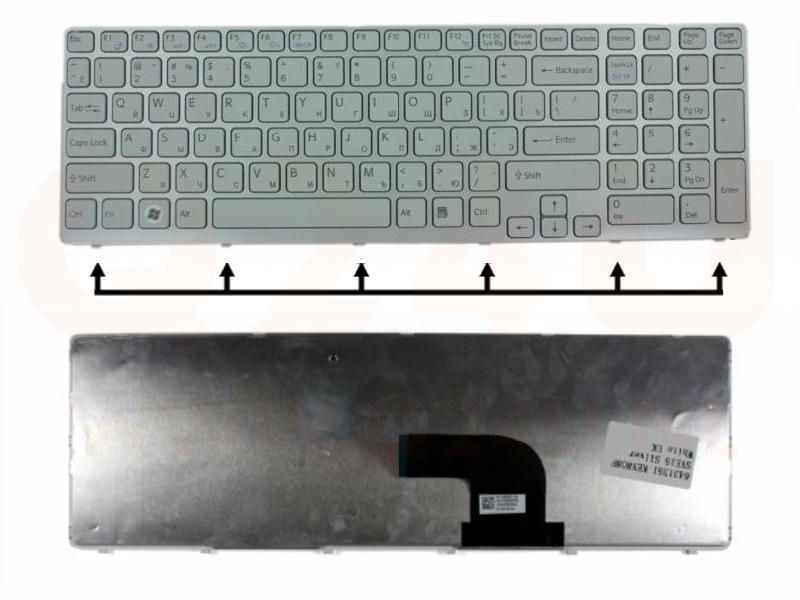 Sony Vaio SVE15 series laptop toetsenbord, US - wit