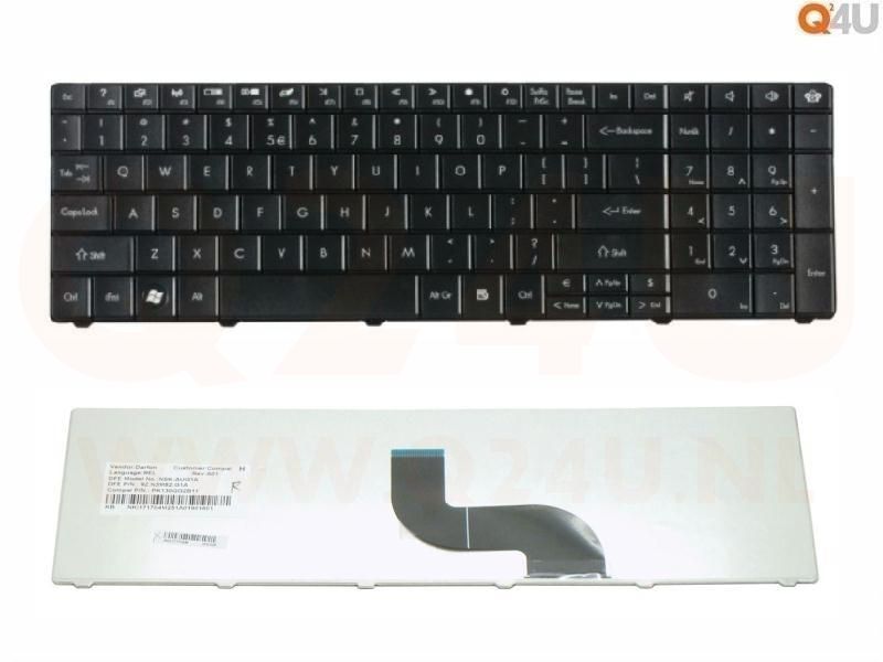 Packard Bell EasyNote TE11 TE11HC TE11HR series laptop toetsenbord, US - zwart