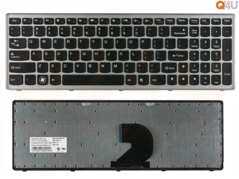 Lenovo IdeaPad Z500 Z500A Z500G laptop toetsenbord, US - zwart - met frame