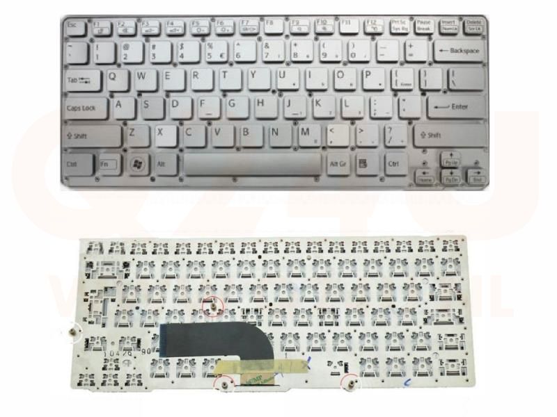 Sony Vaio VPC-SD VPC-SB series laptop toetsenbord, US - zilver