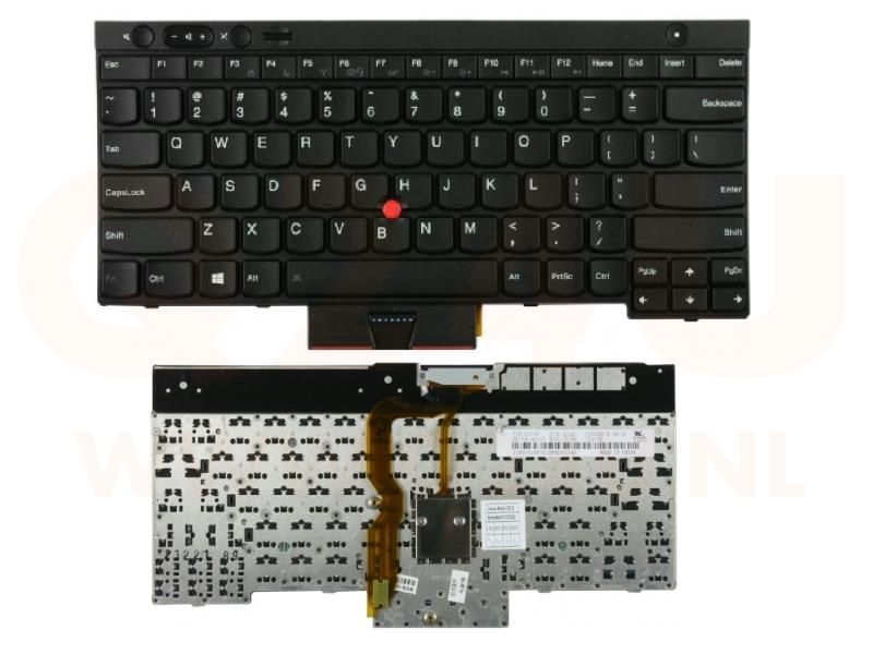 Lenovo ThinkPad L430 L530 T430 T530 W530 series laptop toetsenbord, US - zwart - zonder licht - gebruikt