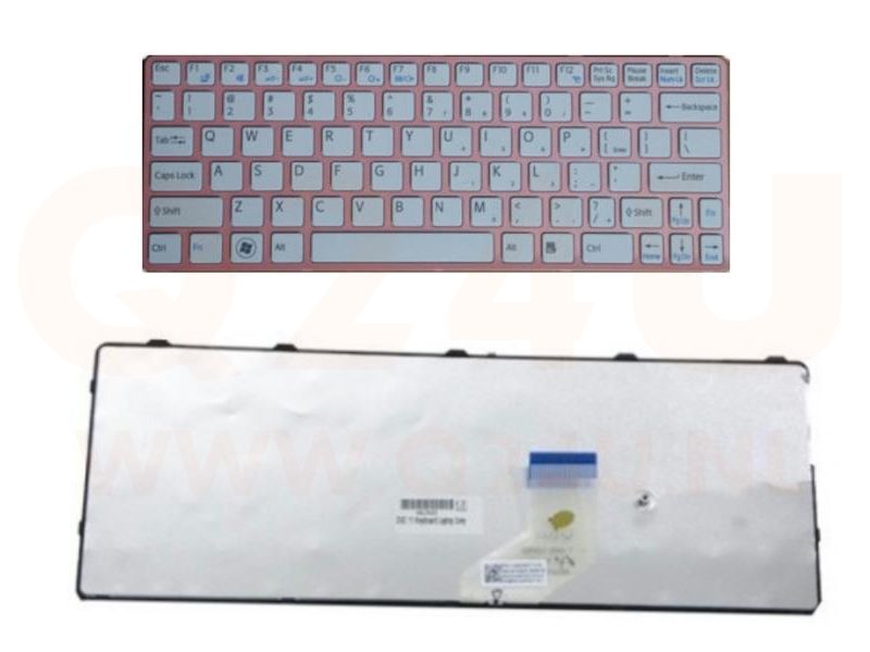 Sony SVE11 series laptop toetsenbord, US - wit - roze frame