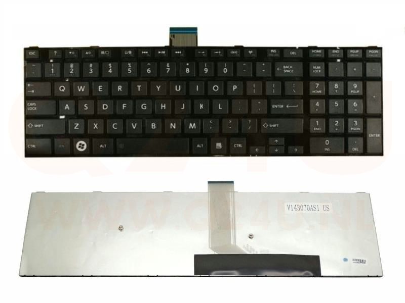 Toshiba Satellite L50 L50-A L50D series laptop toetsenbord, US - zwart - met frame