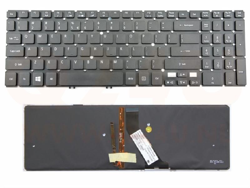 Acer Aspire V5-531 V5-571G V5-571P series toetsenbord, US - zwart - met licht en pointer
