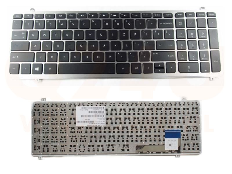 HP Envy TouchSmart M6-k series laptop toetsenbord, US - zwart - zilver frame