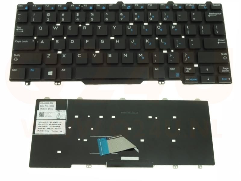 Dell Latitude 3340 E5450 E7450 laptop toetsenbord, US - zwart