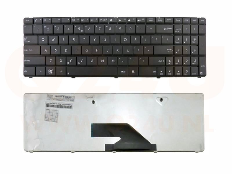 Asus A75 series laptop toetsenbord, US - zwart