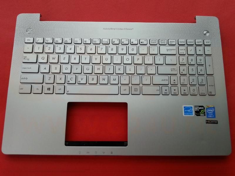 ASUS N551 GL552 series laptop top case , US - zilver - toetsenbord zilver met licht