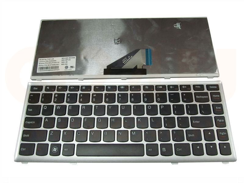 Lenovo IdeaPad U310 laptop toetsenbord, US - zwart - zilver frame