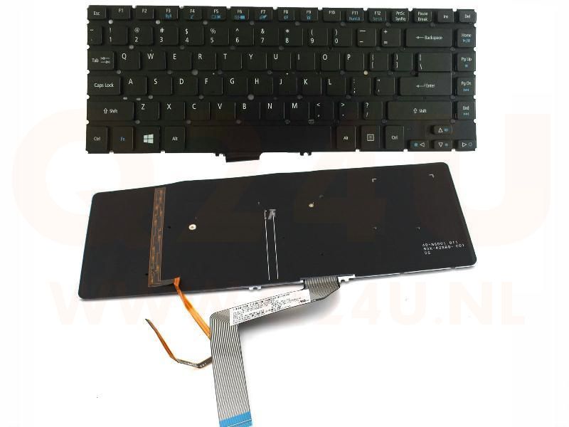 Acer Aspire M5-481 V5-431 V5-471 series laptop toetsenbord, US - zwart - met licht