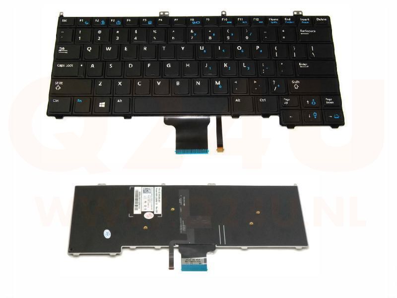 Dell Latitude 12-7000 E7240 series laptop toetsenbord, US - zwart - met licht - zonder pointer
