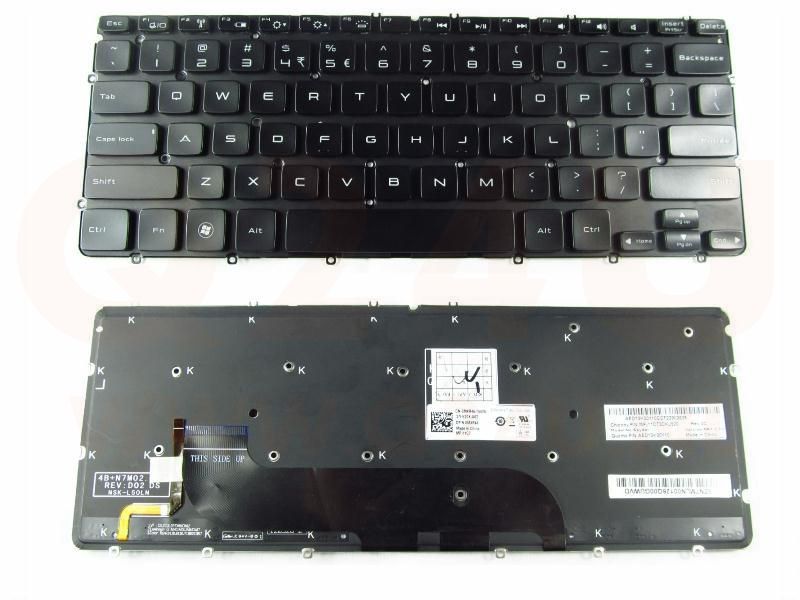 Dell XPS 12 9Q23 Dell XPS 13 L321X series laptop toetsenbord, US - zwart - met licht