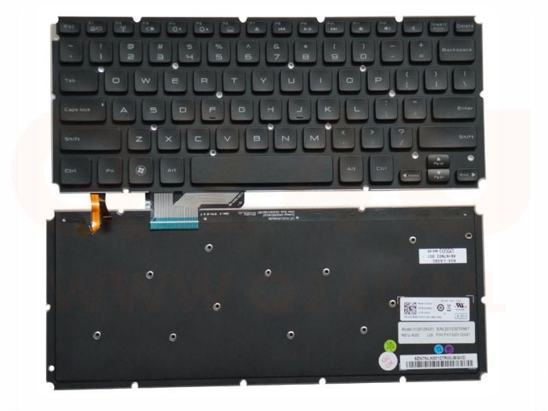 Dell XPS 14 L421x 15 L521x series laptop toetsenbord, US - zwart - met licht