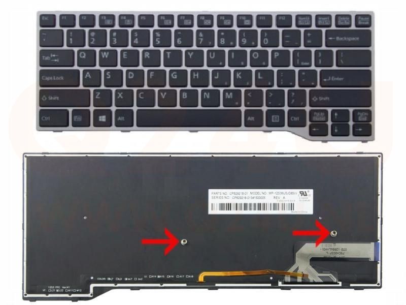Fujitsu Siemens Lifebook E733 E734 E743 E744 laptop toetsenbord, US - zwart - met licht