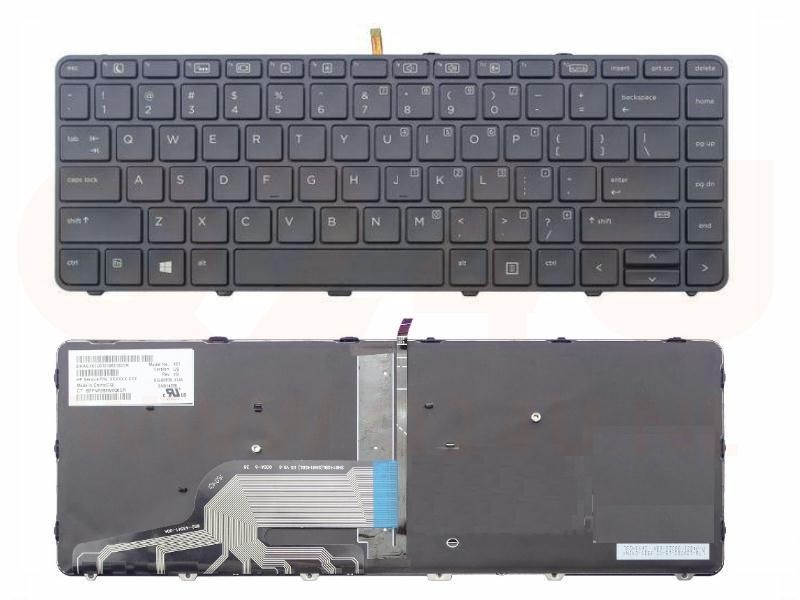 HP Probook 430 440 445 G3 640 645 G2 series laptop toetsenbord, US - zwart - met licht