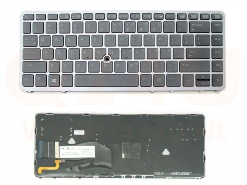 HP EliteBook 840 850 G1 840 G1 G2 laptop toetsenbord, US - zilver fame - met licht