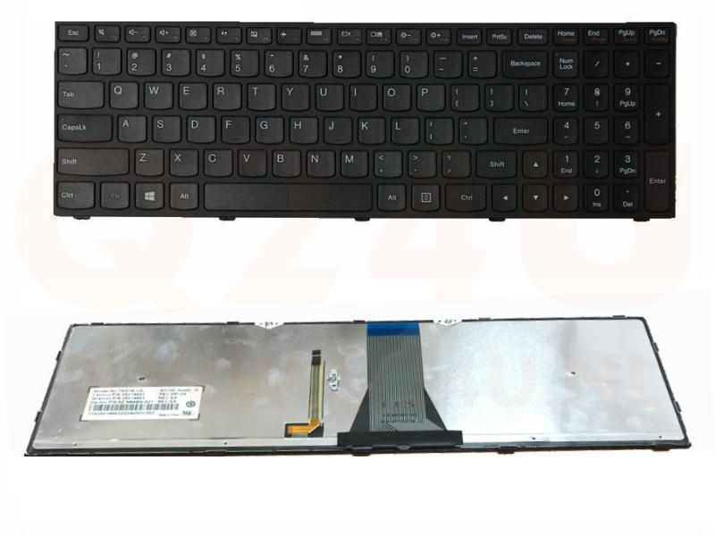 Lenovo IdeaPad B50-30 G50-70 Z70-80 series laptop toetsenbord, US - zwart - zwart frame - met licht