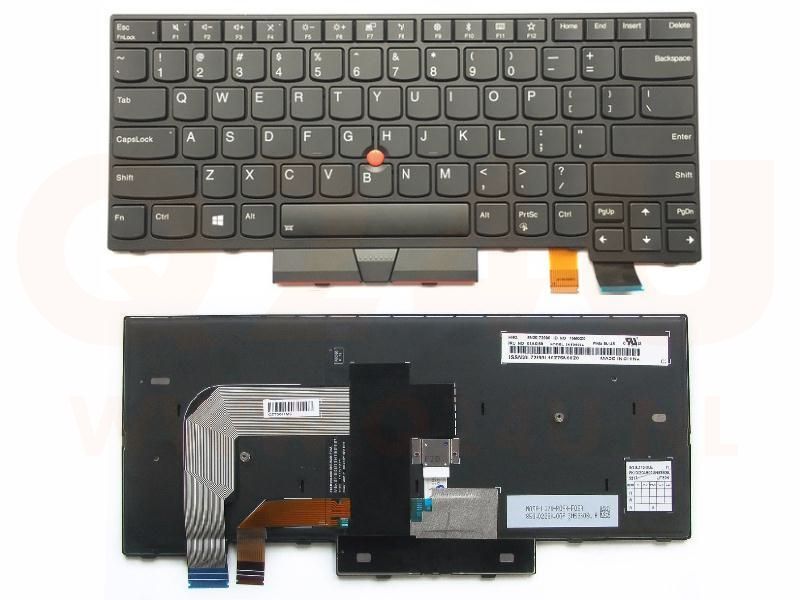 Lenovo ThinkPad T460 T470 laptop toetsenbord, US - zwart - met licht
