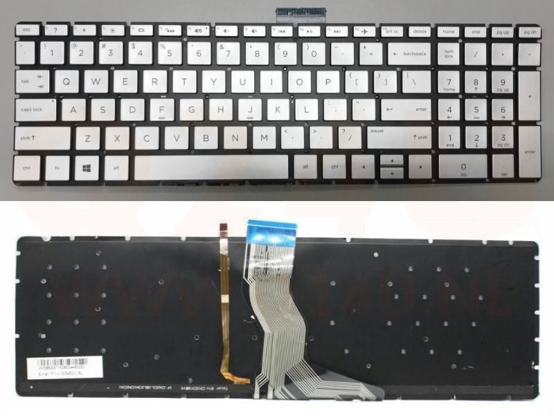 HP Pavilion 15-BS 15-CB series laptop toetsenbord, US - zilver - met licht
