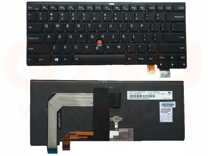 Lenovo Thinkpad T460s T470s laptop toetsenbord, US - zwart - zonder licht