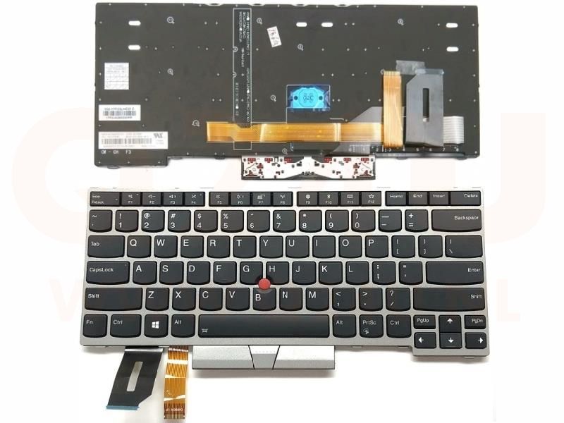 Lenovo ThinkPad E480 L480 L380 Yoga T480s Series laptop toetsenbord, US - zwart - zilver frame - zonder licht