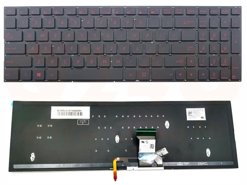 Asus G501 N501 N541 Q501 UX501 Series laptop toetsenbord, US - zwart - met rood licht