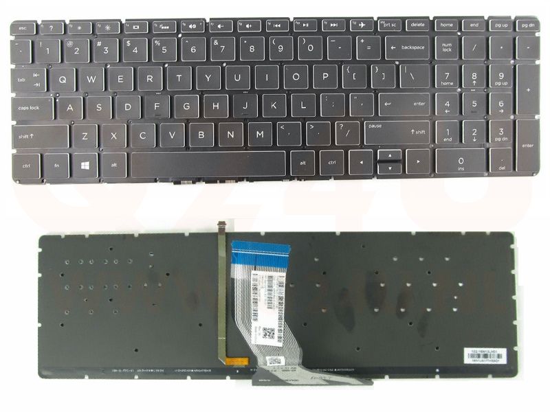 HP Pavilion HP Pavilion Power 15-CB Series  laptop toetsenbord, US - zwart - met wit licht