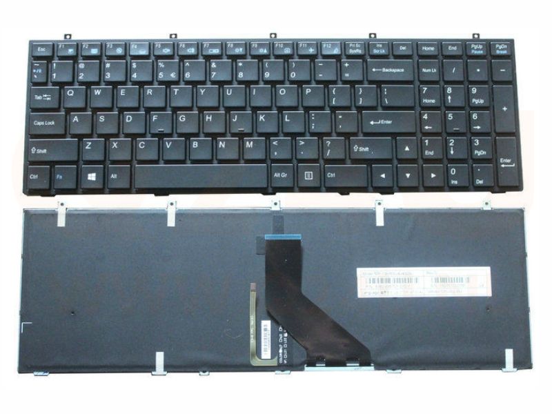 BTO - Clevo W350 W555 series laptop toetsenbord, US - zwart - met licht