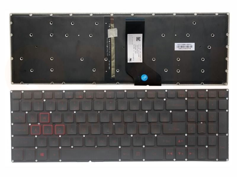 Acer Nitro 5 AN515 series laptop toetsenbord, US - zwart - met rood licht
