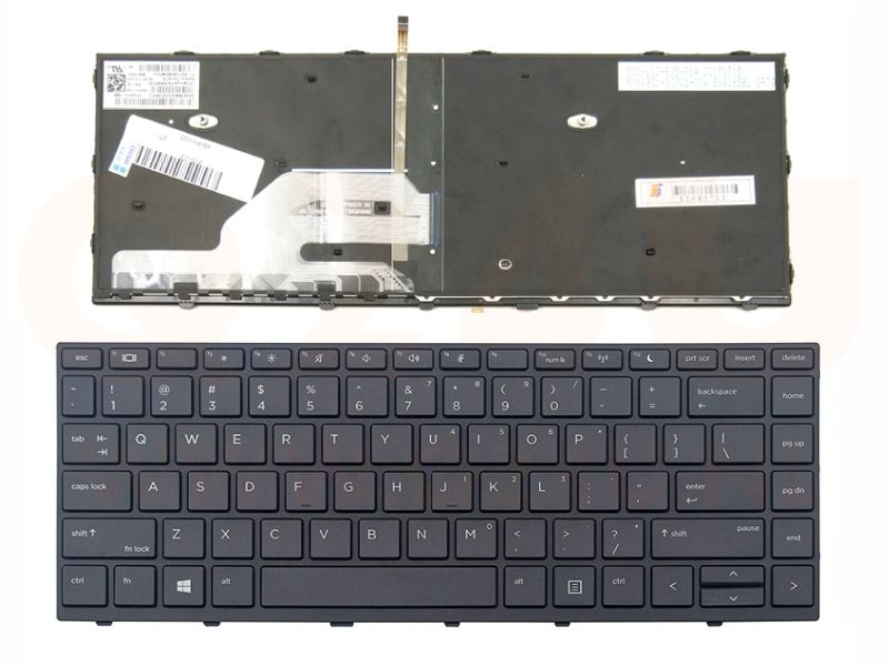 HP ProBook 430 440 445 G5 laptop toetsenbord, US - zwart frame - met licht