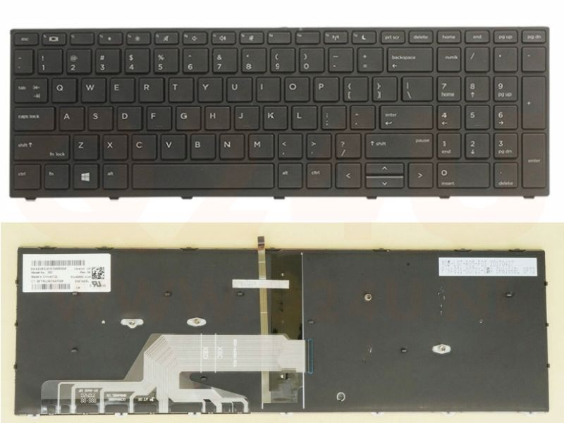 HP ProBook 450 455 470 650 G5 series toetsenbord, US - zwart - met licht