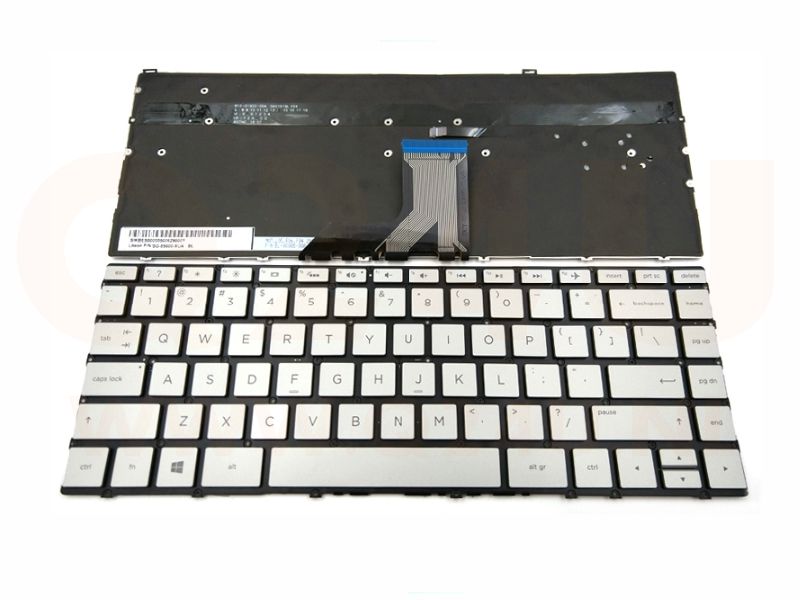 HP 13-AQ 13-AH 13-AC 13-AG 13-AD 13-AE 13-BF 13-AF series laptop toetsenbord, US - zilver - met licht