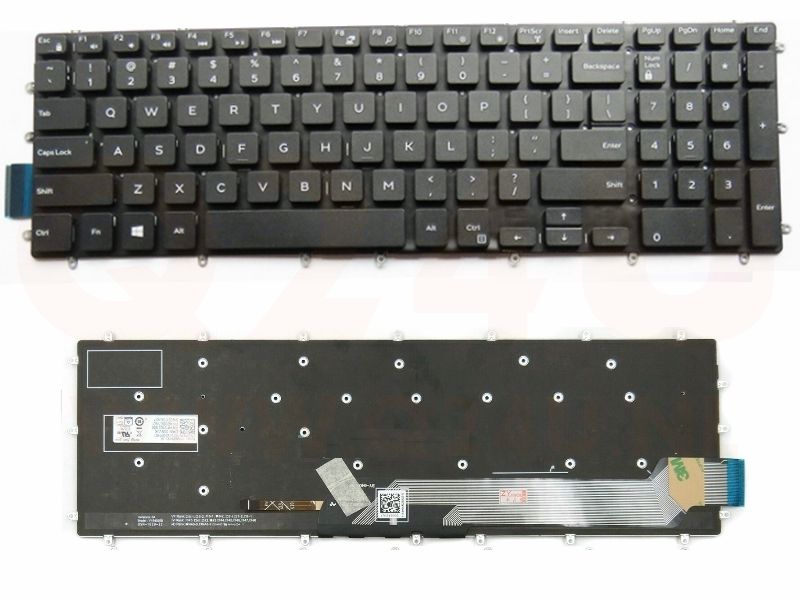 Dell Inspiron 15 7566 7567 P65F series laptop toetsenbord, US - zwart - met licht