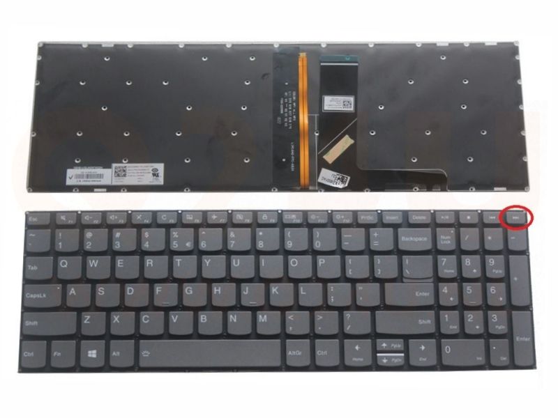 Lenovo Ideapad S340-15 15iwl 15api 15iml 15iil  series laptop toetsenbord, US - zwart - PK131E41B00 - met licht